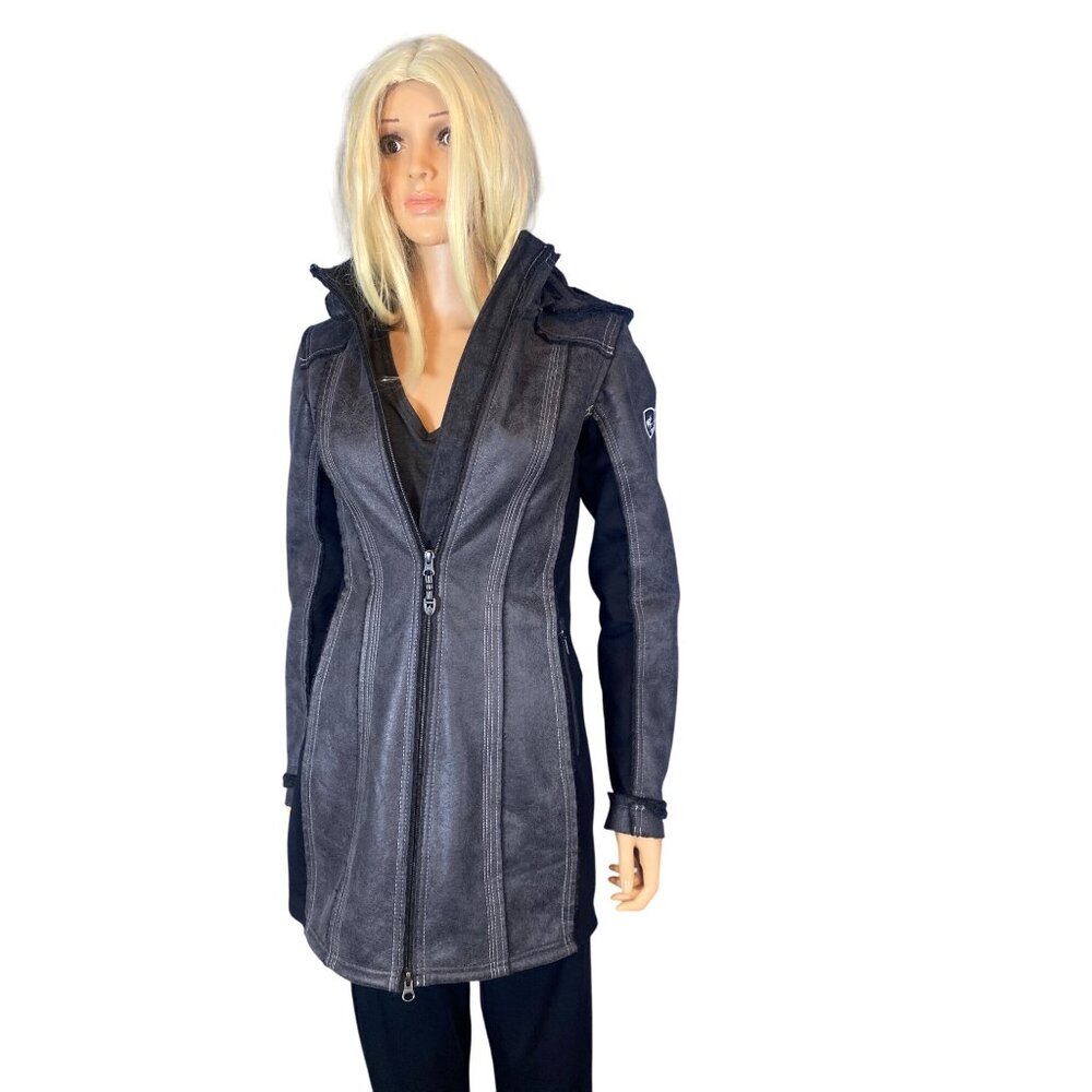 NWT KUHL Women's XS Dani Sherpa Trench Jacket MSRP$349 Black New - Picture 3 of 17